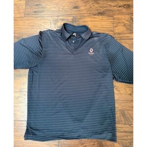 FootJoy Polo Shirt Mens XL Blue Orange Striped RattleSnake Ridge FJ GOLF
